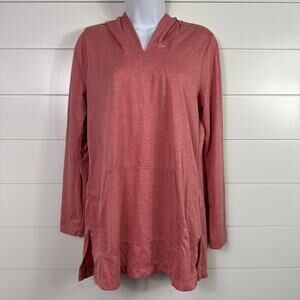 Duluth Trading Double Knit Armachillo Hoodie Tunic Shirt Peachy Pink sz S